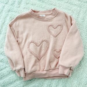 GAP baby Pink Heart Toddler Girl Sweatshirt  - Size 3T